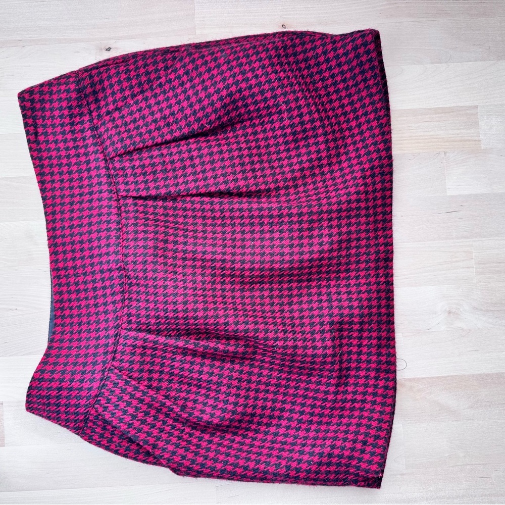 Red and Black Houndstooth Skirt